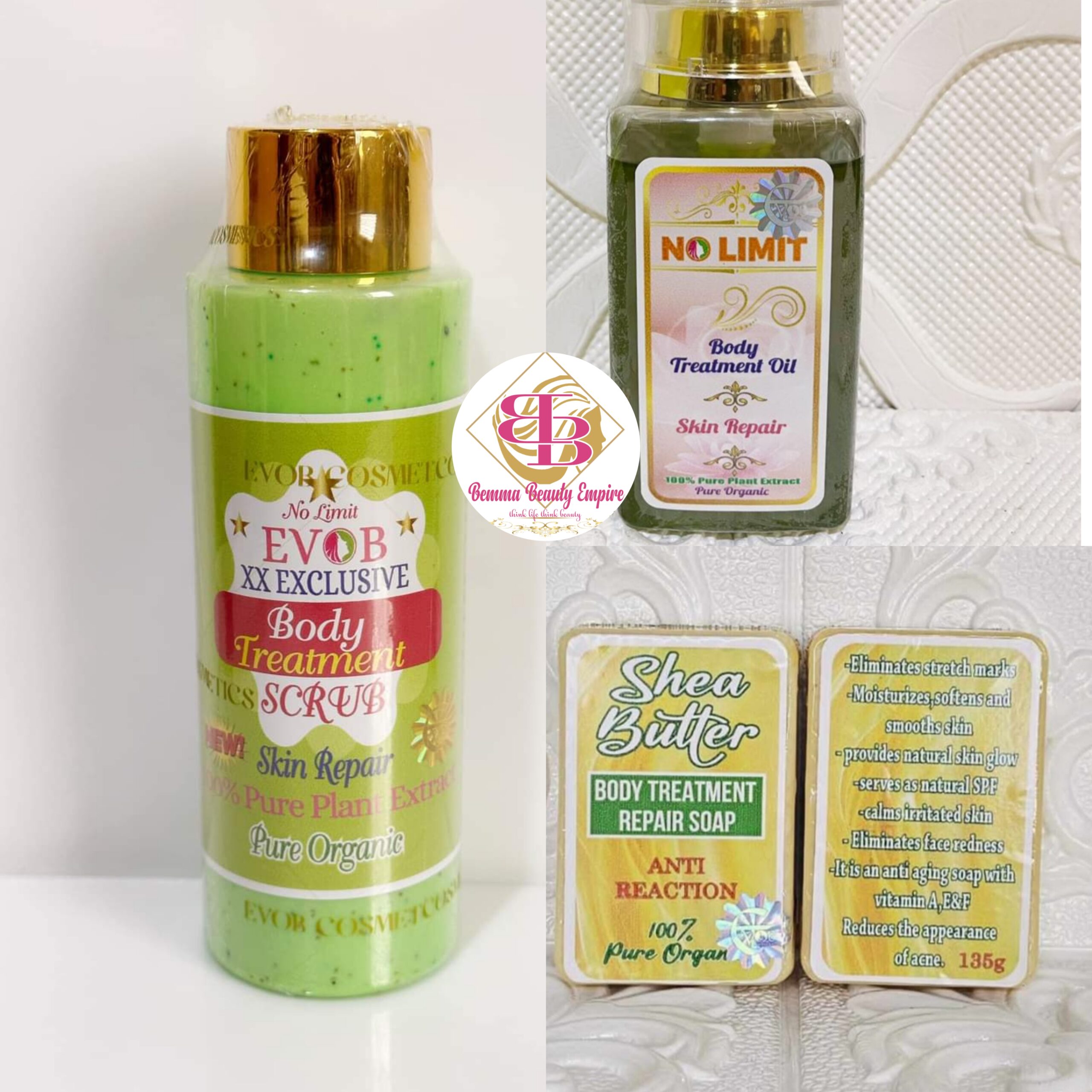 Evob No Limit Treatment oil+ Treatment Scrub+ Treatment Soap. 3products