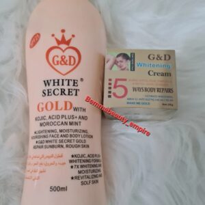 G&D( G and D )white Secret Gold 7x whitening lotion + Face cream 2n1pcs