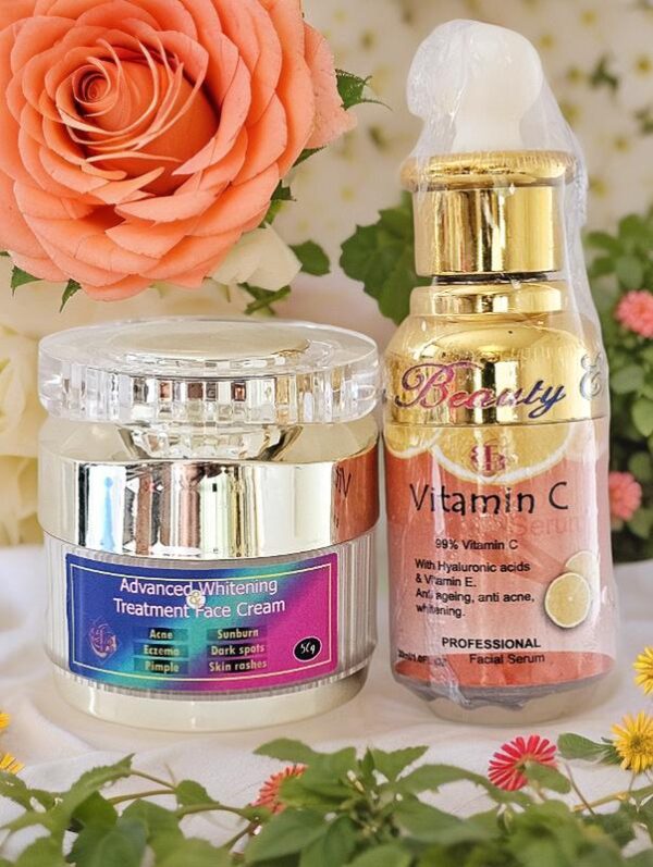 Advanced whitening treatment face cream + Vitamin C Serum 2n1