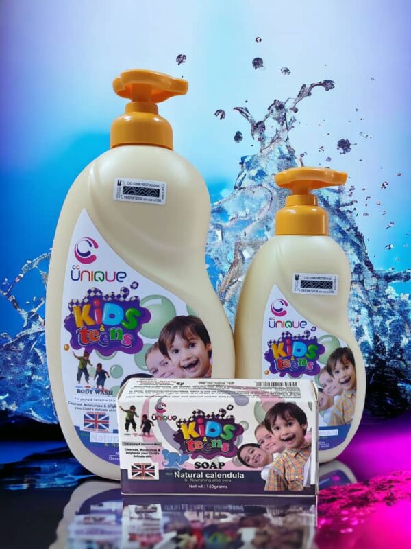 Unique kids and teens lotion + Shower gel +Bar Soap. 3n1