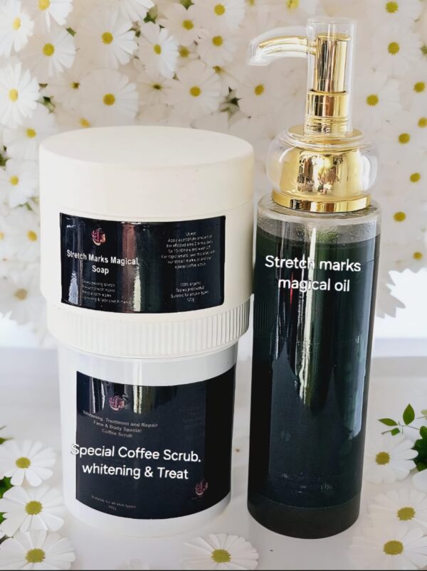 Stretch marks 3n1 set. Oil+soap +scrub