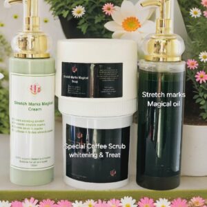 Stretch marks Magical Cream +oil+Soap +Special Coffee scrub.4products