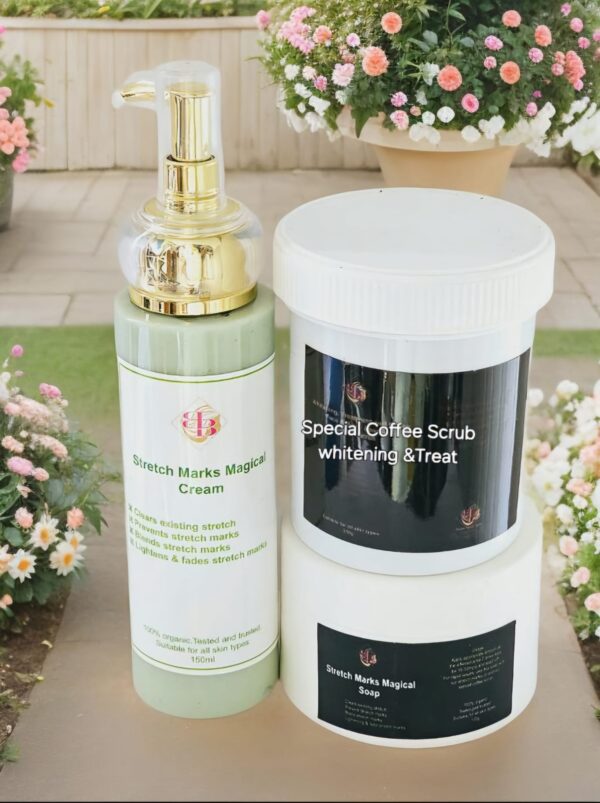 Stretch marks Magical Cream +Soap +Scrub. 3products