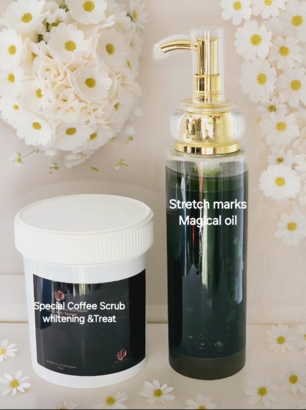 Stretch marks oil + coffee scrub. 2products