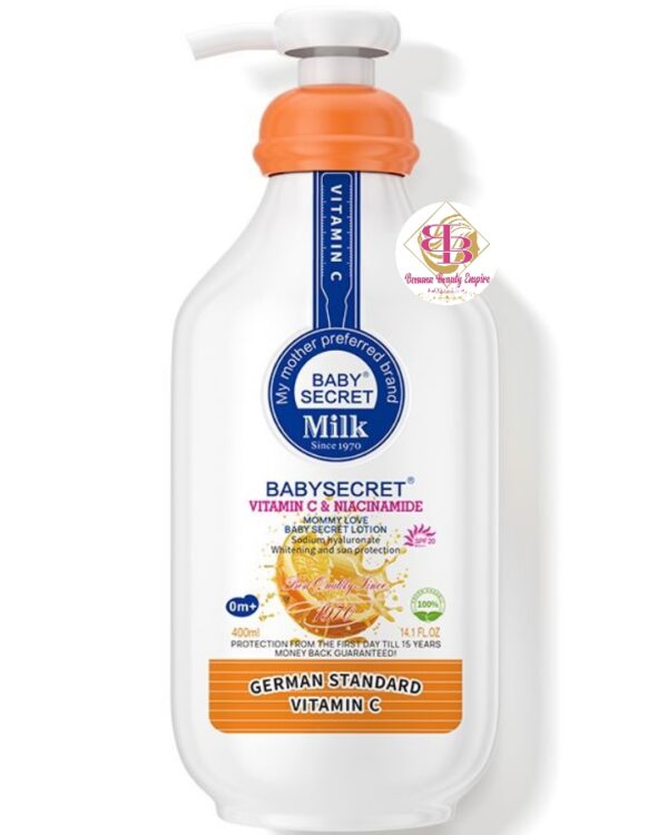 Baby secret vitamin C & Niacinamide lotion +oil+ Shower Gel.Whitening & Sun Protection 3n1pcs - Image 4