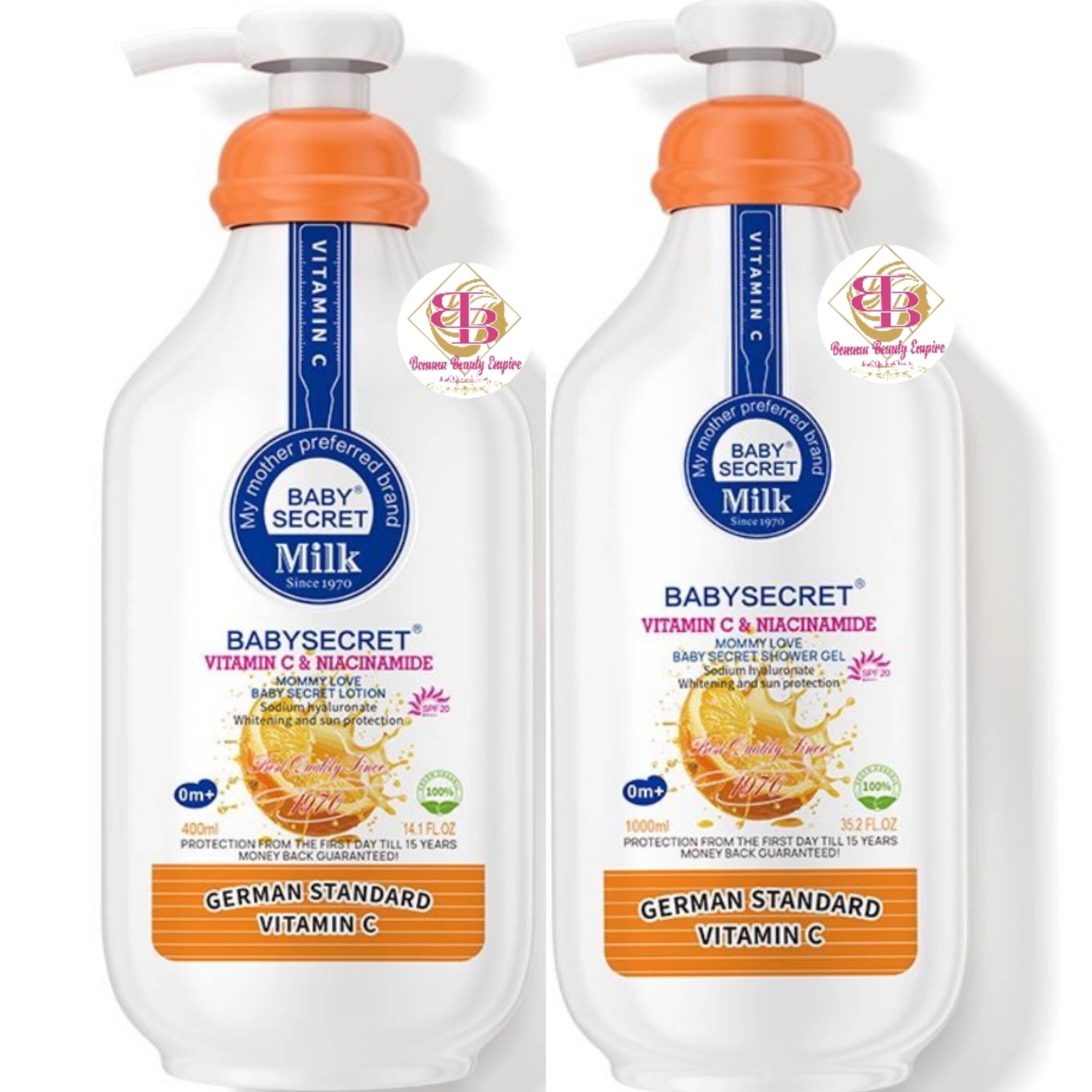 Baby secret vitamin C & Niacinamide whitening and sun protection lotion +Shower gel. 2n1