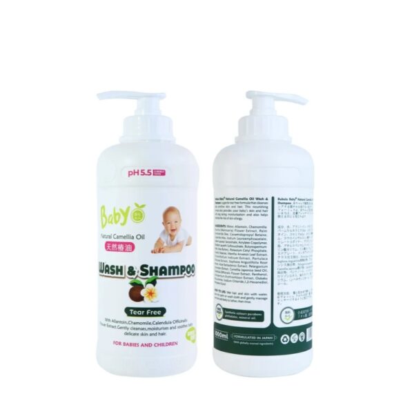 Bubula Baby natural camellia wash&shampoo. Big size 1000ml