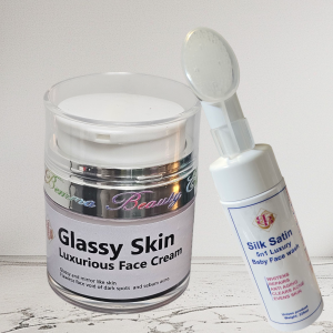 Glassy skin, Mirror like face cream(New Pack) + silk satin baby face wash.